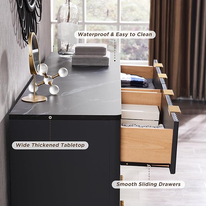 Spacious six‑drawer dresser
